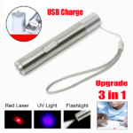 3 in1 1mw USB Rechargeable Pet Toy Pen Flashlight Red laser Beam UV Light 3-Modes Lamp (US Logistics For USPS/DHL/Fedex/UPS. No designated logistics accepted TK/TMEU only For self-pickup - Image 4
