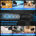 130000RPM Cordless Mini Blower, 1000W Powerful Motor with Turbo Tech (550g Wind Pressure/600g Blowing Force), 64mm Air Output for Heavy Debris Cleaning - Image 8