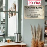 CIFbuy Cash Is King 2D Flat Metal Sign, Wall Decor Plaque Waterproof Outdoor Art, Decoration For Home Garden Bar 7.87*11.81in Flat Metal SikTok, Flat Metal SikTok, Self-r ckup Logiopin - Image 7