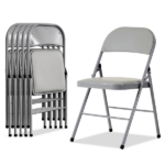 Same Code 31709558 6pcs Elegant Foldable Iron & PVC Chairs for Convention & Exhibition Gray - Image 5