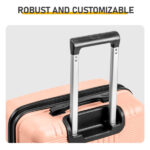 Non-TSA customs lock four-in-one PP trolley suitcase, available in 16in, 20in, 24in, and 28in sizes, in pink - Image 9