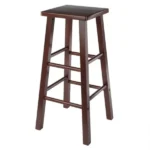 Square Seat Bar Stool, Walnut Finish (Shipment from Walmart)