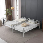 Same Code 71558202 Twin Over Twin Convertible Bunk Bed with 2 Storage Drawers, Metal Bunk Bed Can be Divided Into Two Daybeds, White - Image 11