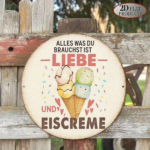 CIFbuy 1pc 8x8 Inch Round French Aluminum Sign, Vintage Love And Ice Cream Decorative Plaque, Dessert House Wall Art For Kitchen Cafe R TikTok, TikTok, Self-pickup Logiopics - Image 7