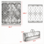 10' x 8' Reversible Outdoor Rug Carpet: LED Light PP Straw Rug with Carry Bag & Ground Stakes for Patio Backyard - Image 3