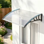 39"x30" Modern Polycarbonate Window Door Awning, UPF50+ Waterproof Windproof Outdoor Patio Canopy with Aluminum Reinforced Bars-Gray - Image 5