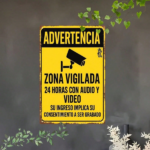 CIFbuy Vintage Spanish 24 Hour Audio Video Recording Warning Metal Sign, 7.87x11.81 Inch Surveillance Notice Plaque, Retro Decorative I TikTok, TikTok, ve I Self-pickup Logiopics - Image 6