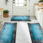 Three-piece kitchen rug set, non-slip and washable, abstract pattern kitchen hallway rug, soft and comfortable, suitable for sinks, floors, entrances, hallways and bathrooms. - Image 9