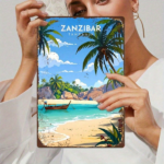 CIFbuy Vintage Zanzibar Tanzania Tropical Beach Metal Wall Art" Rustic Retro Iron Tin Sign, Inch 2D Flat Decorative Painting For H MetaikTok, MetaikTok, t Self-pickup Logiopics - Image 7