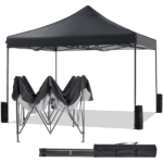 10x10 FT Pop Up Canopy Tent with Slant Legs and Carrying Bag, Easy Setup Outdoor Shelter for Patio, Garden, Beach, Grey (Shipment from Walmart)