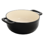 Cast iron 7.5QT cooking pot - Pure black - includes two silicone gloves - Enamel pot - Image 5
