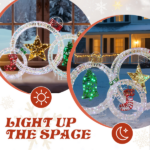 Set of 3 Lighted Iridescent Cut-out Light Bulb Christmas Decorations, Pre-lit Holiday Decor with 295 White LED Lights for Xmas Outdoor Indoor Decor Lighted Holiday Displays - Image 6