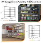 5-layer double row, freely adjustable layer spacing, with adjustable feet, display stand, iron, 177*40*180cm, chrome-plated - Image 10