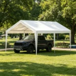 10 x 20 ft Carport Replacement Canopy Cover, Heavy-Duty Waterproof Garage Top Tarp with Ball Bungees (Frame Not Included) - Image 7