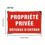CIFbuy Vintage French Private Property No Trespassing Metal Sign, 8x12 Inch Heavy-Duty Iron Retro, Wall Decor Bilingual English Home Gard ikTok, ikTok, Retro Self-alckup Logioparduty - Image 2