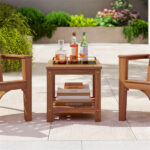 Versatile 2-Tier Wooden Side Table, Easy Assembly Nightstand for Garden Living Room Poolside - Image 4