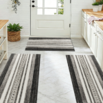 Three-piece kitchen rug set, non-slip and washable, abstract pattern kitchen hallway rug, soft and comfortable, suitable for sinks, floors, entrances, hallways and bathrooms. - Image 9