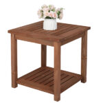 Square Wood Side Table Carbonized Color - Image 14