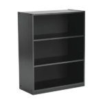 3-Shelf Bookcase with Adjustable Shelves,Black - Image 2