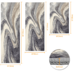 Three-piece kitchen rug set, non-slip and washable, abstract pattern kitchen hallway rug, soft and comfortable, suitable for sinks, floors, entrances, hallways and bathrooms. - Image 2