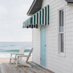 4' Window Door Awning Sun Shade Canopy Outdoor Patio Cover, Green & White Stripes - Image 8