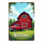 CIFbuy 1pc Red Vintage Truck Metal Sign, Distressed Barn Iron Art Wall Decor, 2D Flat Motivational Plaque For Home Office Gym Bedroom TikTok, TikTok, Self-pickup Logiopics - Image 7