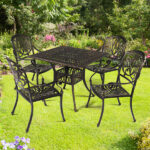 Set of 2 Cast Aluminum Patio Dining Chairs, Stackable Outdoor Bistro Chairs with Armrests for Balcony Backyard Garden Deck, Antique Bronze (Without Cushions) - Image 11