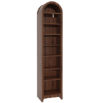 8-Tier Arched Dome Display Rack Particleboard Melamine-Faced Bookshelf 15.75*11.81*70in Walnut - Image 3