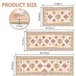 Boho Kitchen Rug Sets 3 Piece with Runner Non Slip Kitchen Rugs and Mats Washable Kitchen Mats for Floor Thick Kitchen Floor Mat Carpet Runner Rugs for Hallway Laundry Holiday Decor - Image 2