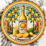 CIFbuy 1pc Vintage Italian Limoncello Sign 8x8in 2D, "" Vintage Italian Limoncello, Limoncello Sign 8x8in 2D Flat Round Decorative Plaque TikTok, Temu Self-pickup Logiaqics