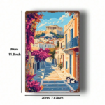 CIFbuy Vintage Greek Athens Street Scene Metal Sign 8x12 Inch, Distressed Retro Tin Painting Wall Art For Home Office Gym Bedroom Decor TikTok, TikTok, etro Self-pickup Logiopics - Image 2