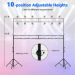 4.6–8.7 Ft Foldable Tripod Stage Light Stand 10-Height Adjustable Metal Truss for DJ Wedding Concert - Image 4