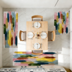 Three-piece kitchen rug set, non-slip and washable, abstract pattern kitchen hallway rug, soft and comfortable, suitable for sinks, floors, entrances, hallways and bathrooms. - Image 10