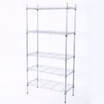 XM-304B Rectangle Carbon Steel Metal Assembly 5-Shelf Storage Rack Silver Gray - Image 14