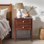 Wood Nightstand End Side Table with 2 Drawer for Living Room, Bedroom - Image 8