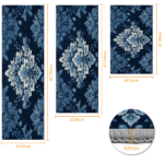 Three-piece kitchen rug set, non-slip and washable, abstract pattern kitchen hallway rug, soft and comfortable, suitable for sinks, floors, entrances, hallways and bathrooms. - Image 3