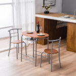 Same Code 35204938 Brown Wood Grain PVC Breakfast Table (One Table and Two Chairs) - Image 42