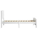 FCH Twin Pine Single-Layer Core Vertical Stripe Full-Board Curved Bed Head With The Same Bed Foot White Wooden Bed - Image 33