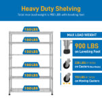6-Tier disassembly and free assembly NSF-Certified Steel Wire Shelving with Wheels - Image 14