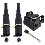 Pair Rear Air Suspension Shocks + Compressor Pump for Cadillac Escalade Chevrolet Avalanche Suburban 1500 Tahoe GMC Yukon 2001-2013 25979391 19300046 19299545 - Image 2