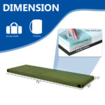 75"D x 30"W x 2.5"H sleeping mat for camping green - Image 11