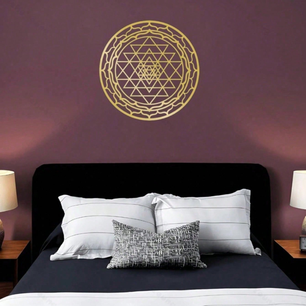 CIFbuy™ Premium Iron Exquisite Sacred Yantra Metal Wall Pieces - Divine Geometry Trims, Ideal Circular Wall Decor for Home Parlours, Spiritual Tokens & Calm Meditation Ornaments - Wall Sculptures.(TikTok, Temu for pick-up)