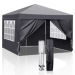 10x10ft Outdoor Pop Up Canopy, Portable Instant Canopy Tent with 4 Sidewalls for Outdoor Events Party Wedding Birthday Graduation, Dark Grey - Image 28