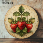 CIFbuy 1pc Vintage Fresh Strawberry 2D Flat Round Sign 8x8in, "x8in" Retro Fruit, Plaque Decor for Kitchen Cafe Restaurant Wall Art TikTok, kTok, temu Self-pickup Logi Aics - Image 7