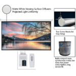 92" 16:9 80" x 45" Viewing Area Motorized Projector Screen with Remote Control Matte White - Image 4