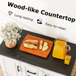 White Kitchen Island Cart with 4 Drawers & 2 Cabinets, 5 Universal Casters with Brakes​ - Image 10
