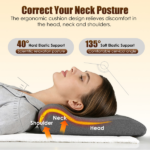 Heated Neck Massager Pillow with 3 Heat Settings (98.6°F-131°F) & 3 Vibration Modes, Contoured Memory Foam Neck Support for Home Office Travel - Image 3