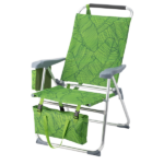 17 Inch Seat Height Beach Chair for Adults, Folding Portable Camping Chair with Headrest, Cup Holder, Side Pocket & Bottom Storage Bag, 7-Position Adjustable Aluminum Beach Chair, Heavy Duty 265 LBS Capacity, Oxford Fabric for Beach, Patio, Pool, Summer Palm Print - Image 9
