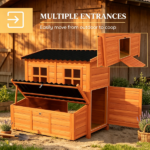 39" Wooden Chicken House, Chicken Coop with Nesting Box, Pull-Out Tray, Waterproof Roof for 2-4 Chickens Rabbits - Image 6