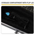 High Grade Electric Bass Guitar ABS Molded Hard Case Grayish Blue - Image 4